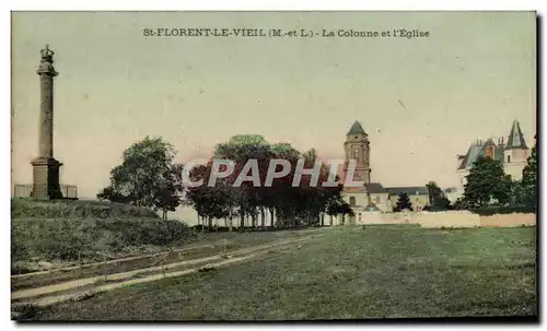 St Florent le Vieil Ansichtskarte AK la colonne et l&#39eglise