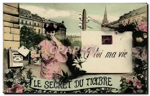 Cartes postales Le secret du timbre A toi ma vie Boite aux lettres