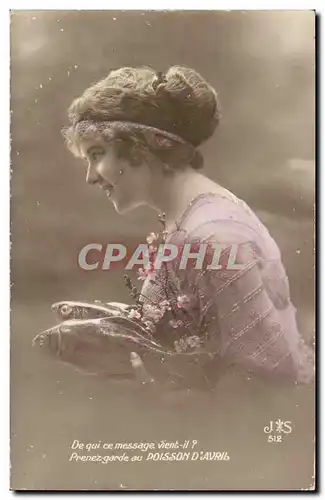 Fantaisie Cartes postales De qui ce message vient-il ? Prenez garde au poisson d&#39avril