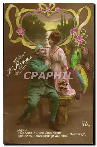 Fantaisie Cartes postales 1er avril poisson Peches pour vous