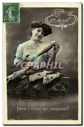 Fantaisie Cartes postales 1er avril poisson