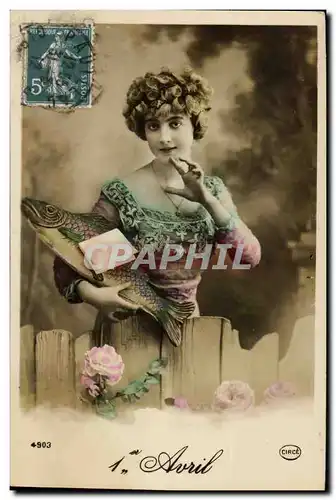 Fantaisie Cartes postales 1er avril poisson