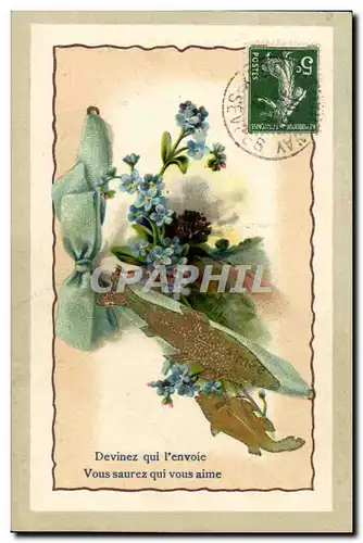 Fantaisie Cartes postales DEvinez qui l&#39envoie Vous saurez qui vous aime poisson