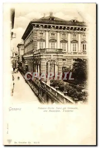 italie italia Genova Ansichtskarte AK Palazzo Tursi gia Grimaldi ora Municipio L&#39esterno