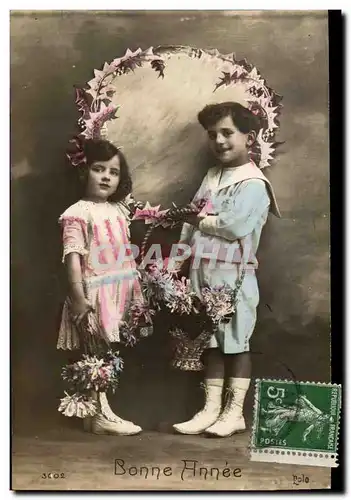 Fantaisie Cartes postales Enfants Bonne annee