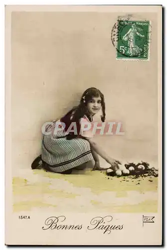 Fantaisie Cartes postales Enfants Bonnes Paques oeufs