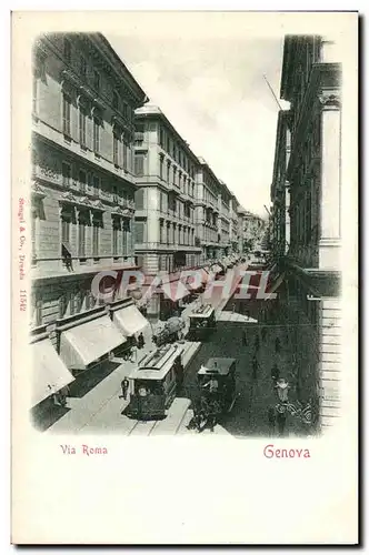 italie italia Genova Cartes postales Via Roma tramway