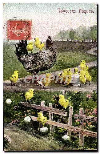 Cartes postales Fantaisie Poussins Joyeuses Paques
