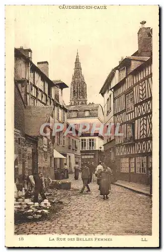 Cartes postales Caudebec en Caux La rue des bevlles femmes