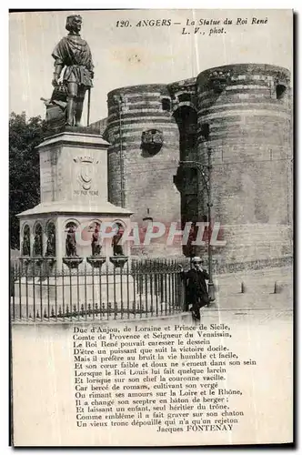 Angers Cartes postales Le chateau La statue du roi Rene