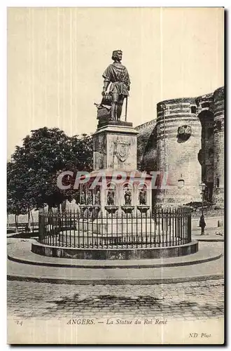 Angers Cartes postales Le chateau La statue du roi Rene