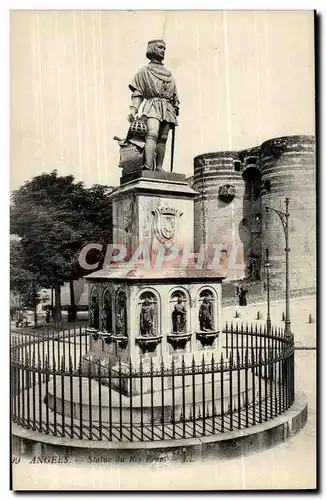 Angers Cartes postales Le chateau Statue du Roi Rene