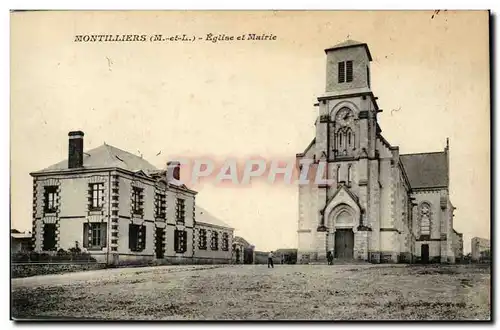 Montilliers Ansichtskarte AK Eglise et mairie