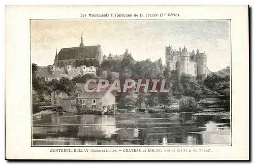 Montreuil - Bellay - CDA - Chateau et Eglise - Vue de la rive g du Thouet