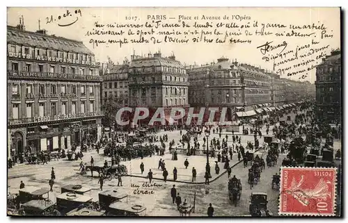 Paris- Place et Avenue de L&#39Opera -Cartes postales