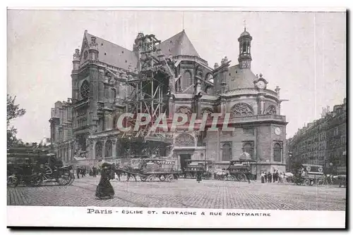 Paris- Eglise St Eustache et rue Montmatre -Cartes postales