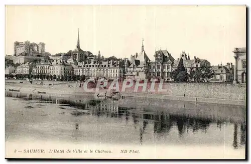 Saumur- L&#39Hotel de Ville et le Chateau- Cartes postales