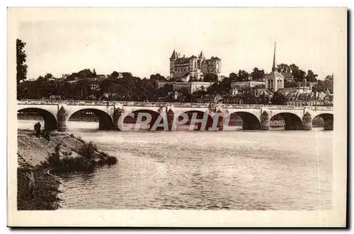 Saumur- Vue sur le Pont le Chateau et Saint-Pierre-Cartes postales