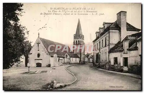 Martin-de-la-Place- La Place de l&#39Eglise oa� et eleve le Monument de Dupetit-Thouars -Cartes postales