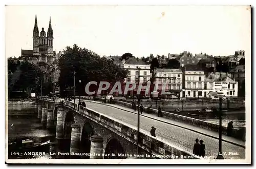 Angers- Le Pont Beaurepaire sur la Maine vers la Cathedrale - Ansichtskarte AK