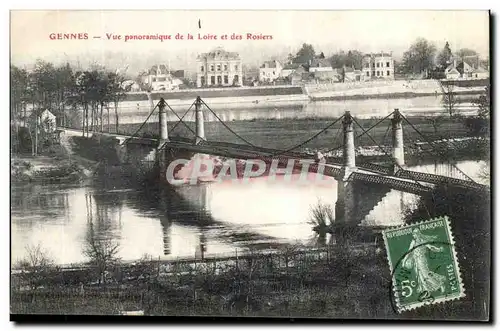 Gennes- Vue panoramique de la Loire et des Rosier -Cartes postales