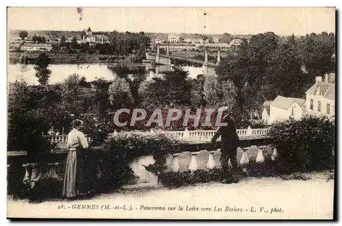 Gennes- Panorama sur la Loire vers les Rosiers-Cartes postales