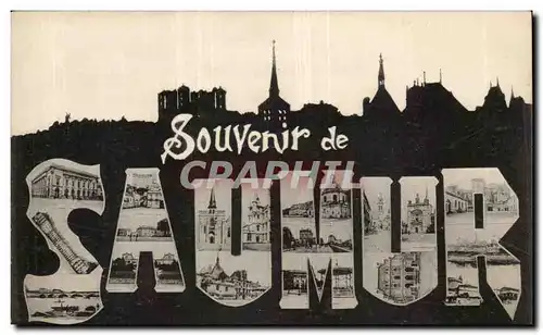 Saumer- Souvenir de Saumur- Ansichtskarte AK