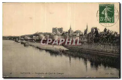 Saumur Cartes postales perspective du quai de Limoges