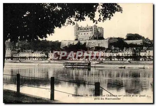 Saumur Cartes postales Le chateau et la quai du Marronnier