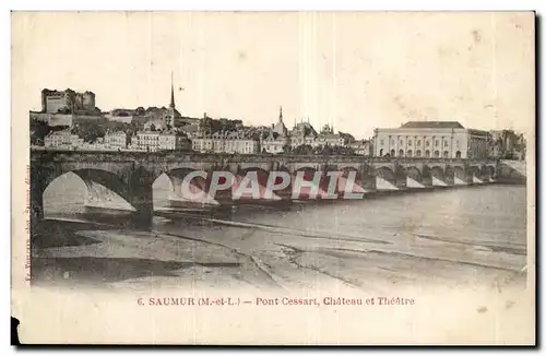 Saumur Ansichtskarte AK Pont Cessart Chateau et theatre