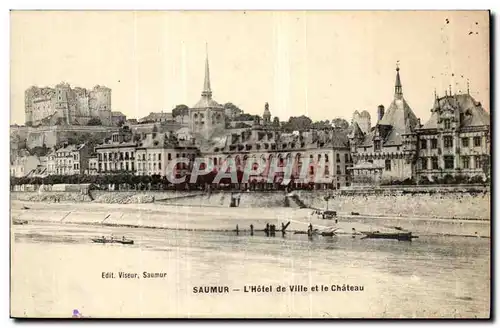 Saumur Cartes postales L&#39hotel de ville et le chateau