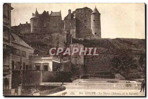 Dieppe Ansichtskarte AK Le vieux chateau et le square