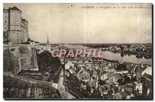 Saumur Cartes postales Perspective sur la Loire pres du chateau