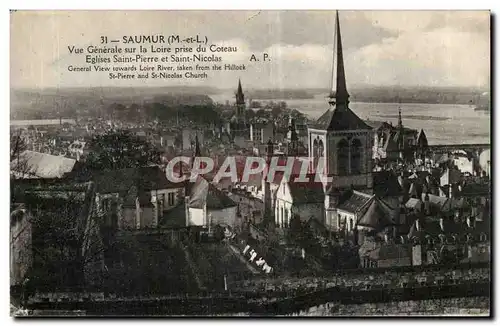 Saumur Cartes postales Vue generale sur la Loire prise du coteau