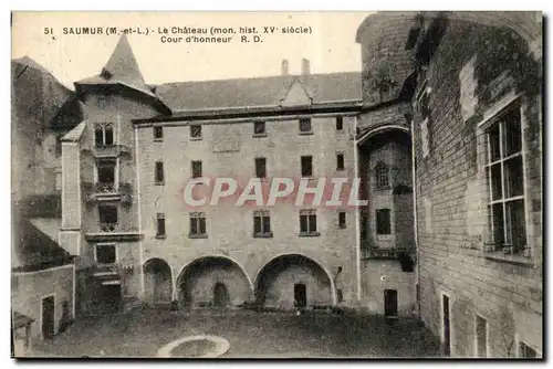 Saumur Cartes postales Le chateau Cour d&#39honneur