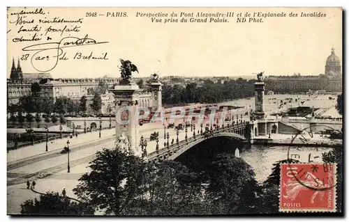 Paris- Perspective Le Pont Alexandre et de l&#39Esplanade des Invalides -Ansichtskarte AK