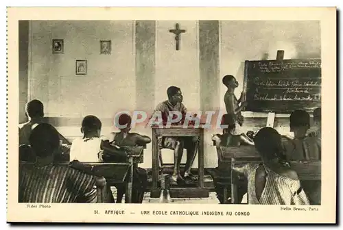 Afrique-Africa-Congo- Une Ecole Catholique Indigene Au Congo -Cartes postales