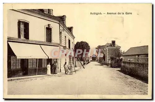 Aubigne- Avenue de la Gare-Ansichtskarte AK