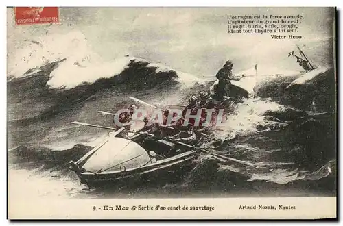 Cartes postales En mer sortie d&#39un canot de sauvetage