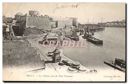 Brest Cartes postales Le chateau pris du pont tournant