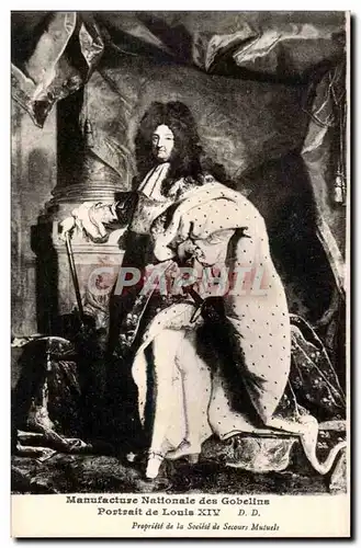 Ansichtskarte AK Manufacture des Gobelins Portrait de Louis XIV