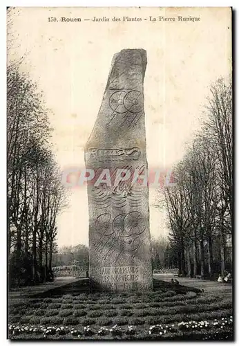 Rouen Ansichtskarte AK Jardin des plantes La pierre runique