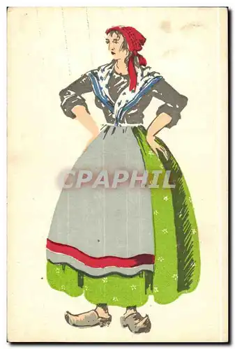 Cartes postales Folklore Comte de Nice Femme de pecheur 1830