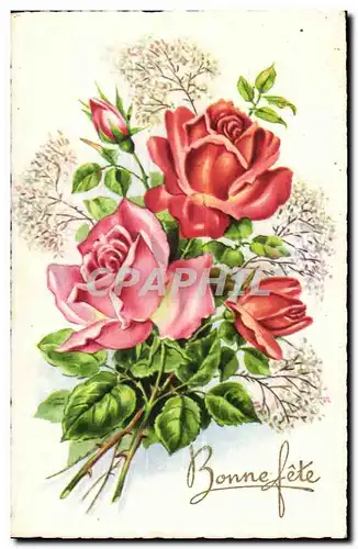 Cartes postales Fantaisie Fleurs Rose