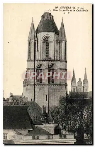 Angers Cartes postales La tour Saint Aubin et la cathedrale (cote sud)