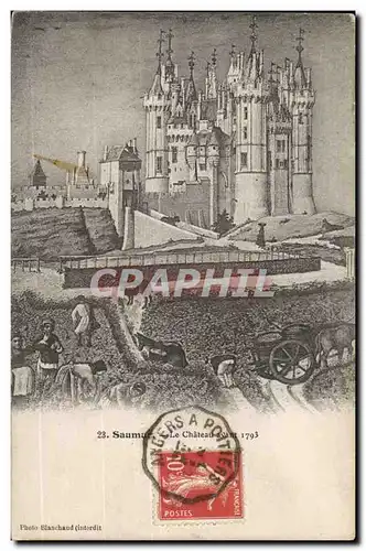 Saumur Cartes postales Le chateau avant 1793