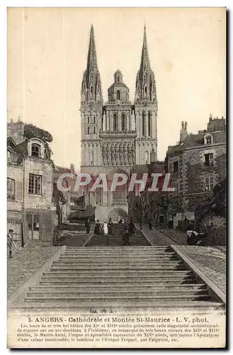 Angers Ansichtskarte AK La cathedrale et montee Saint Maurice