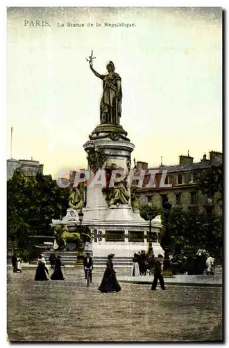 paris Cartes postales La statue de la Republique