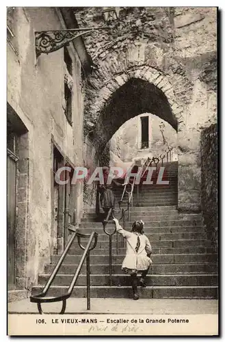 le Vieux Mans Ansichtskarte AK Escalier de la grande poterne (enfants)