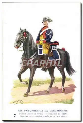 Cartes postales Les uniformes de la gendarmerie MArechausee Cavalier 1778 Metiers
